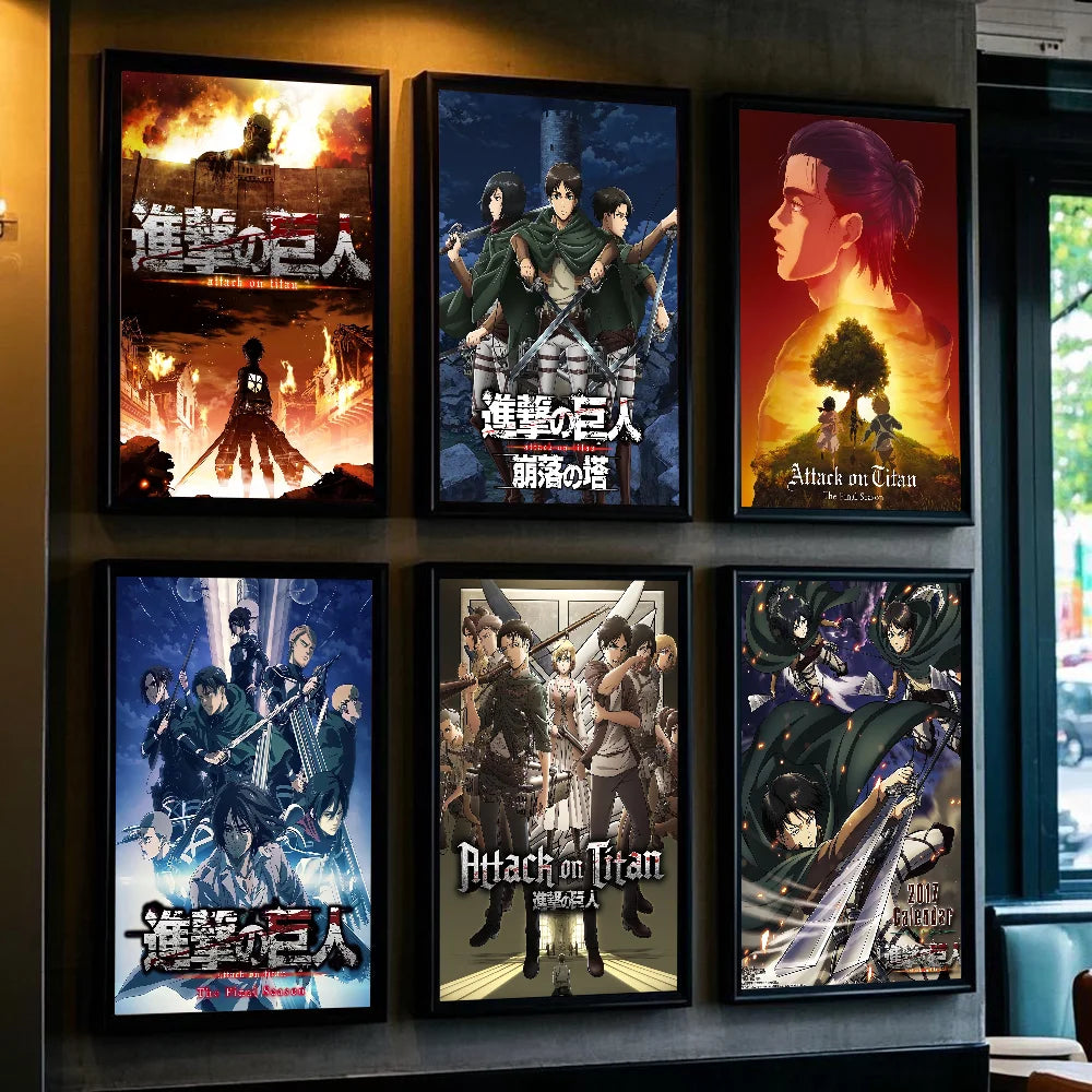 A-Attack on Titan Poster art sticky wall waterproof home living room bedroom bar aesthetic decoration A-Attack on Titan Poster art sticky wall waterproof home living room bedroom bar aesthetic decoration